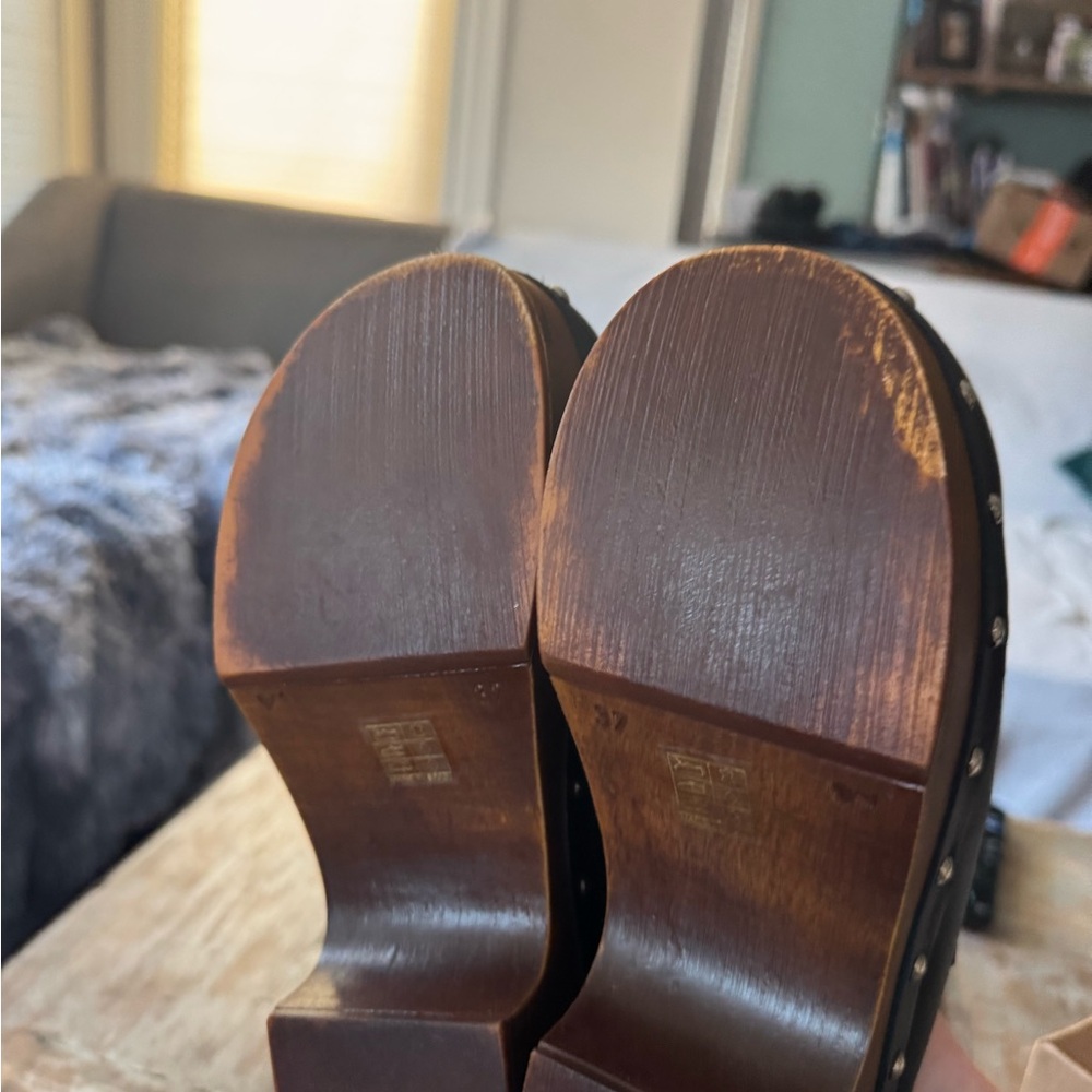 By Anthropologie wood mules like new with once - Picture 6 of 13